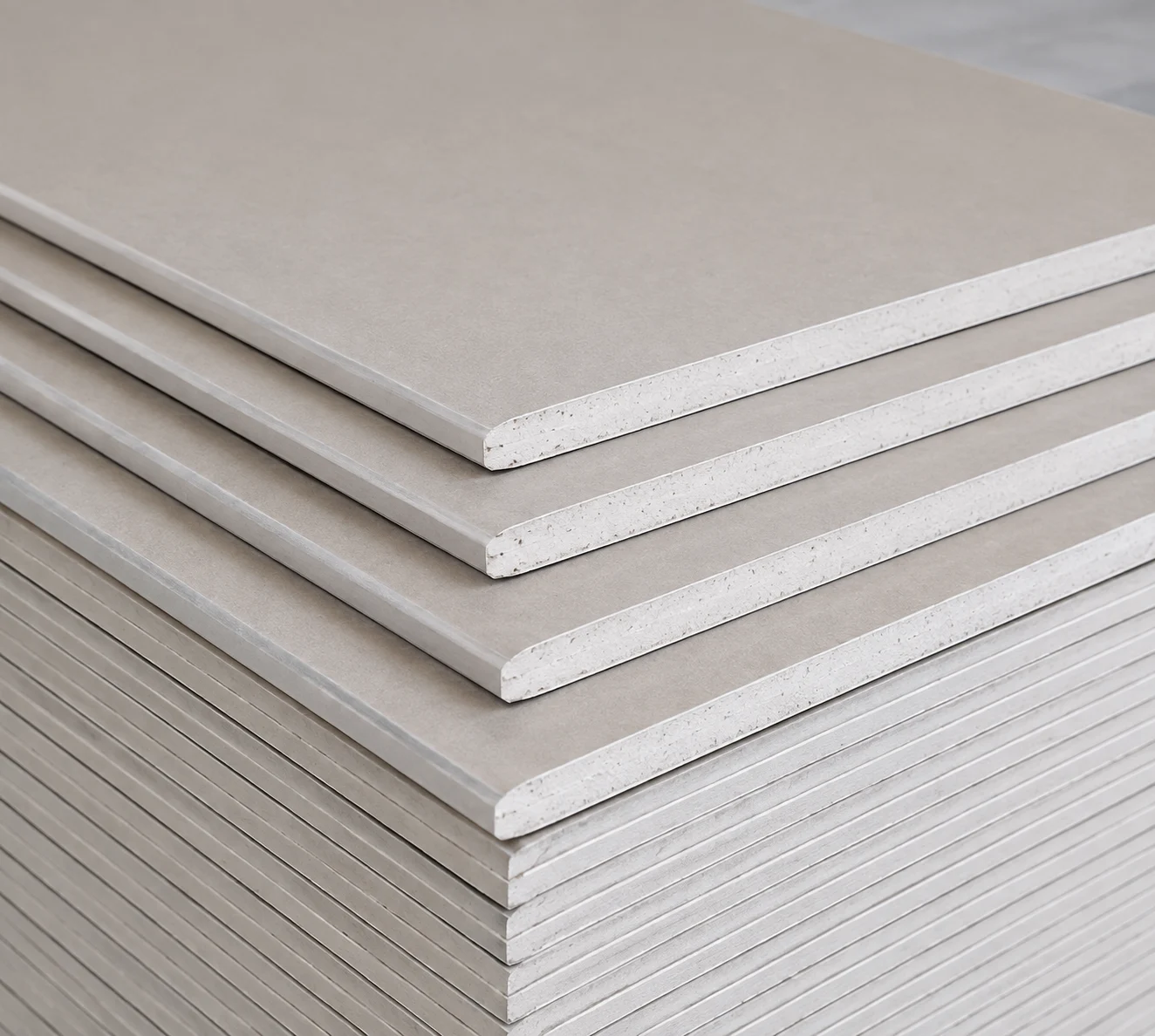 Gypsum boards in different specifications