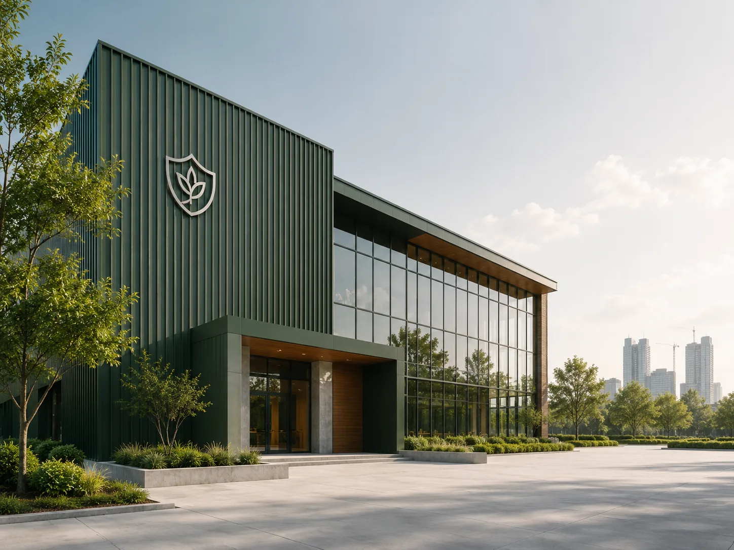 Modern sustainable commercial building